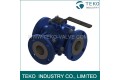 3 Way Pneumatic Actuated Flanged Ball Valve 3 Way Pneumatic Actuated Flanged Ball Valve