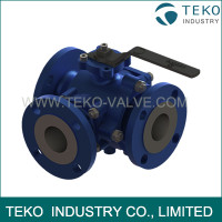 3 Way Pneumatic Actuated Flanged Ball Valve 3 Way Pneumatic Actuated Flanged Ball Valve