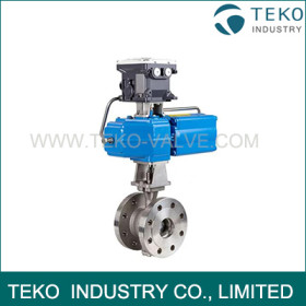 90 Degree Flange End Hard Seated Segment Ball Control Valve With 4-20mA Positioner
