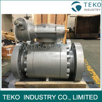 ANSI API6D Forged Steel Flange End Worm Gear Operated Trunnion Ball Valve For Oil & Gas 