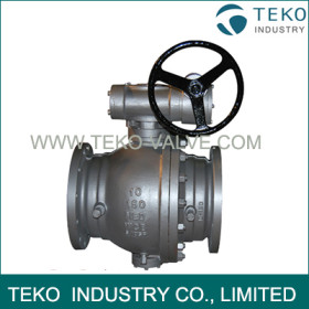 Worm Gear Operation High Pressure Ball Valve Trunnion Mounted Preventing Leakage