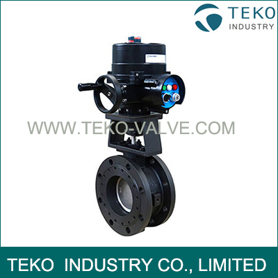 Electric Actuated Regulating API609 Butterfly Valve Fire Safe Seat With 4-20mA Positioner