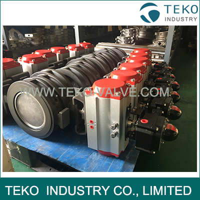 WCB CF8 CF8M High Performance Butterfly Valves Penumatic Actuator Two Offset