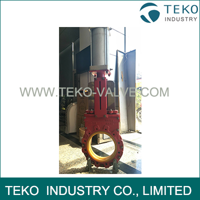 Flange End Knife Valve Bi - Directional Bubble Tight Urethane PU Full Lined Splited Body High Abrasion Flange End Knife Valve Bi - Directional Bubble Tight Urethane PU Full Lined Splited Body High Abrasion