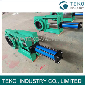 Heavy Duty Pneumatic Knife Valve Pneumatic Slurry Rubber Lined NR Sleeve Stainless Steel