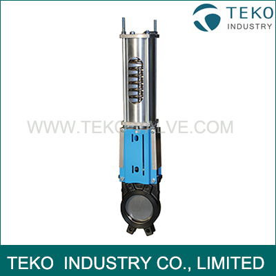 Uni - Directional Seal Wafer End Pneumatic Knife Valve , MSS-SP DIN Standard Single Acting Valve Uni - Directional Seal Wafer End Pneumatic Knife Valve , MSS-SP DIN Standard Single Acting Valve