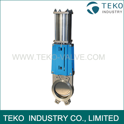 Uni - Directional Seal Wafer End Pneumatic Knife Valve , MSS-SP DIN Standard Single Acting Valve Uni - Directional Seal Wafer End Pneumatic Knife Valve , MSS-SP DIN Standard Single Acting Valve