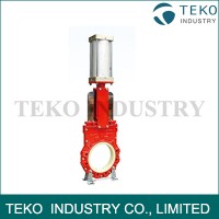 PU Lining Abrasion - Resistant Slurry Knife Gate Valve With Pneumatic Actuator PU Lining Abrasion - Resistant Slurry Knife Gate Valve With Pneumatic Actuator