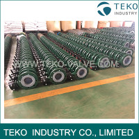 Cast Iron Split Body Wafer End PFA Lined Butterfly Valve For Chemicals