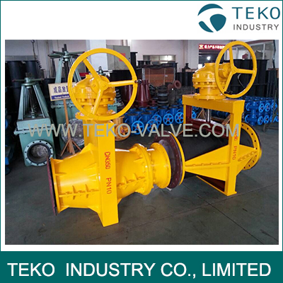 Gear Operation Industrial Pinch Valve Large Size Highly Corrosion Resistant Up To DN 1200 Gear Operation Industrial Pinch Valve Large Size Highly Corrosion Resistant Up To DN 1200