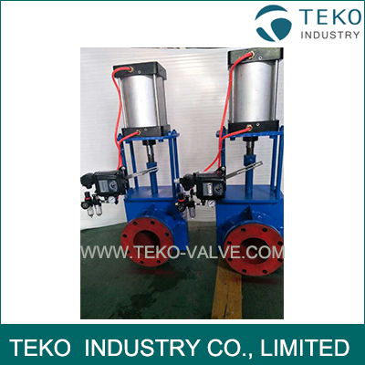 NR Rubber Pinch Modulating Valve Spring Return Pneumatic Actuated With Positioner