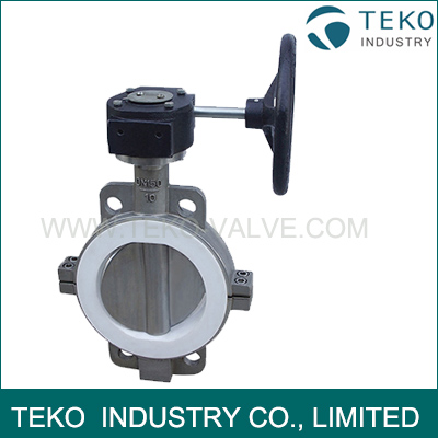 PTFE Seated API609 Butterfly Valve Corrosion Resistant Split Body For Chemical Liquid PTFE Seated API609 Butterfly Valve Corrosion Resistant Split Body For Chemical Liquid