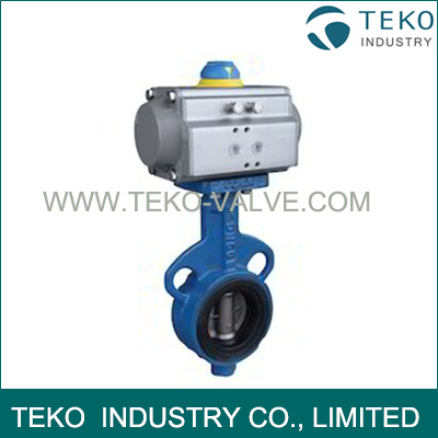 Ductile Iron Body Pneumatic Butterfly Valve Resilient Seat Anti - Leakage For Water Works Ductile Iron Body Pneumatic Butterfly Valve Resilient Seat Anti - Leakage For Water Works