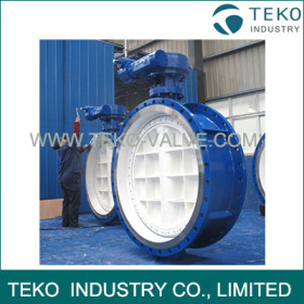 Soft Seated Two Flanged End Eccentric Butterfly Valve For Clear Water
