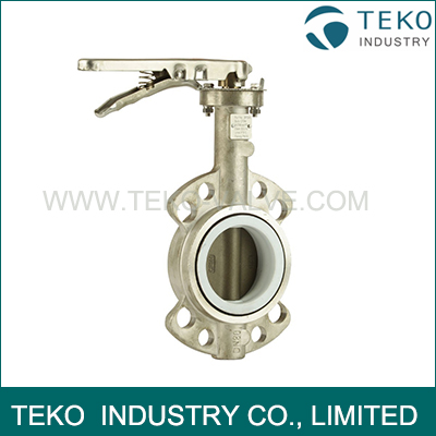 Taper Pin Shaft Stainless Steel Butterfly Valve Backed Seat For Corrosive Liquid Taper Pin Shaft Stainless Steel Butterfly Valve Backed Seat For Corrosive Liquid