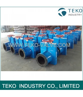 Fabricated Carbon Steel WCB Bi-directional Seal Slurry Pinch Valve With Epoxy Coating